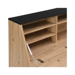 Secretaire bureau MALEDA - 100 cmx40 cmx115 cm - Natuurlijk licht Hout paneel