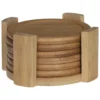 Secret de Gourmet glazen Onderzetters - 6x - bamboe - D10 cm