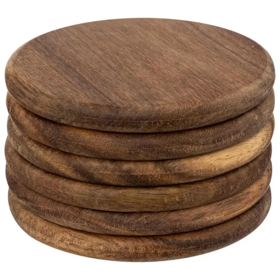 Secret de Gourmet onderzetters - 6x - Acaciahout - D10 cm