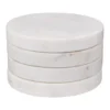 Secret de Gourmet Onderzetters glazen - 4x - Marmer - Wit