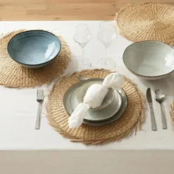 Secret de Gourmet Placemat - raffia naturel - rond - 38 cm