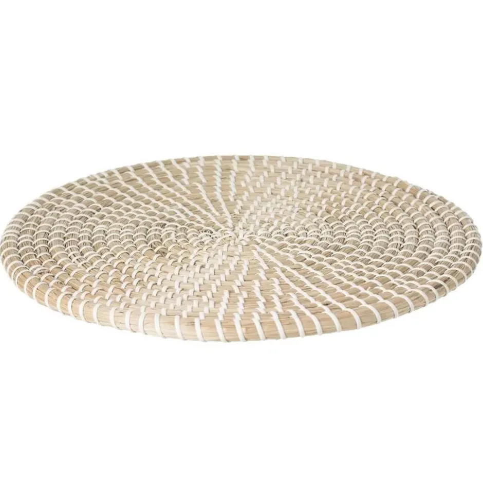 Secret de Gourmet Tafel Placemat - zeegras - wit - D35 cm