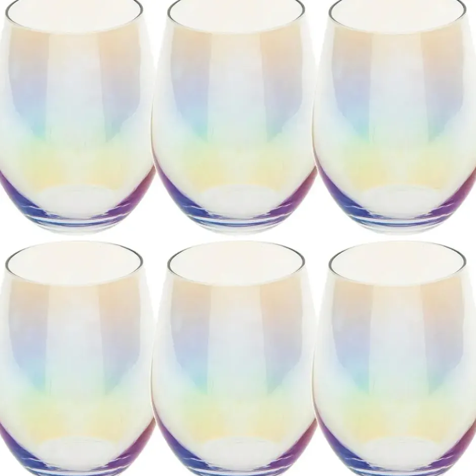 Secret de Gourmet Tumbler drink glazen - 6x - parelmoer - 540 ml