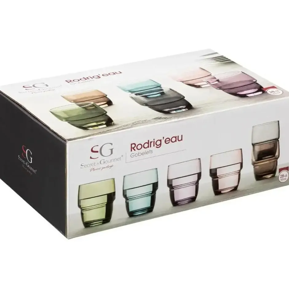 Secret de Gourmet water/sap glazen Rodrig - 6x stuks - 280 ml