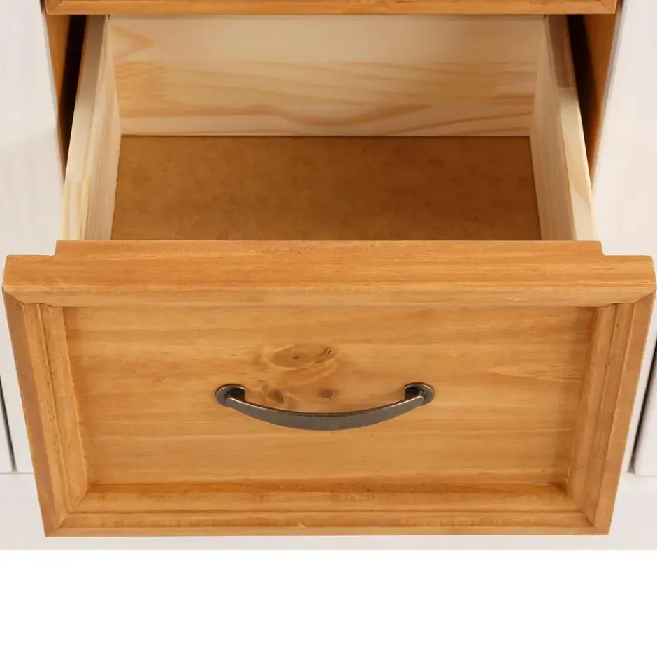 Selma - Dressoir met 2 deuren en 3 laden in wit gebeitst grenen