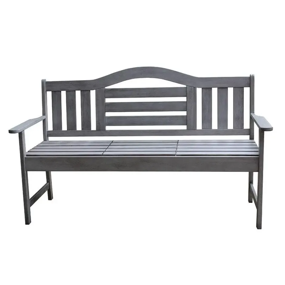 SenS-Line Nevada tuinbank met uitklapbaar tafeltje - Grijs - 150 cm - Meranti h