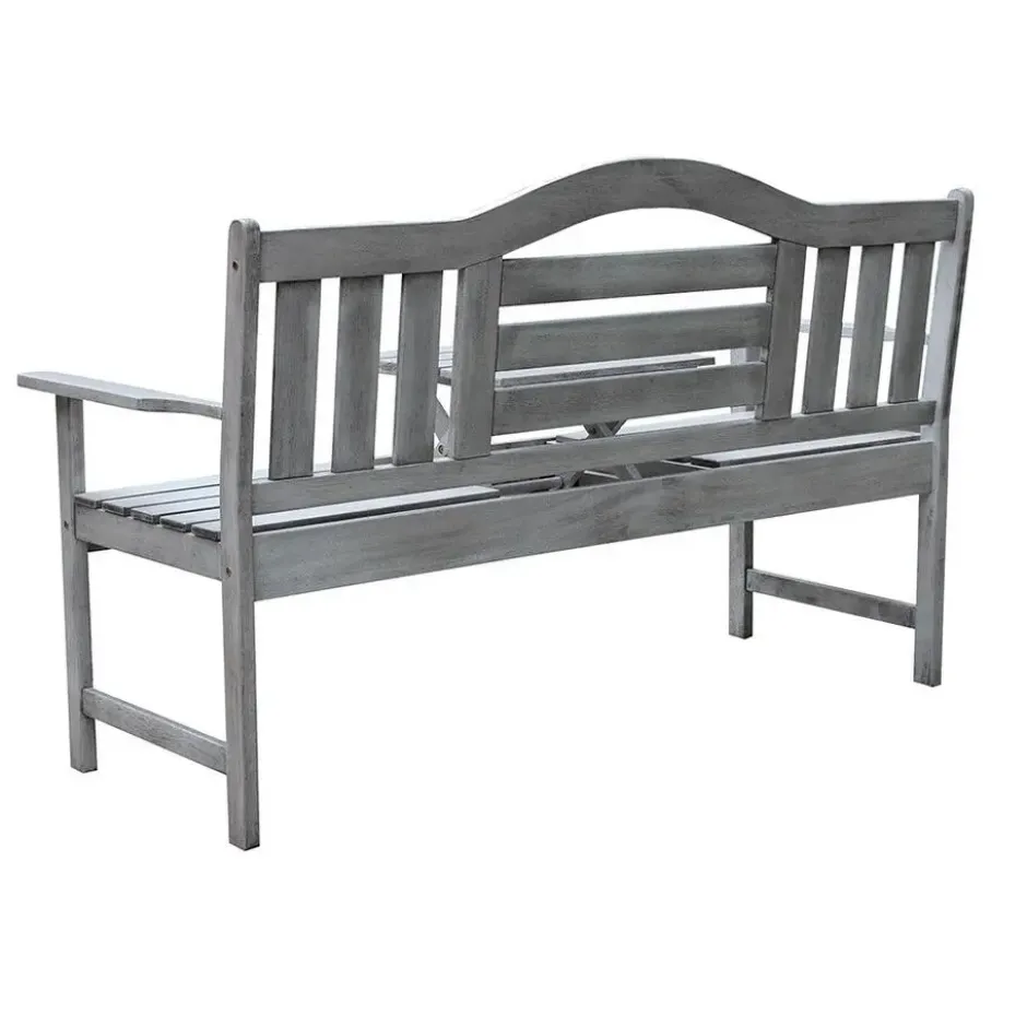 SenS-Line Nevada tuinbank met uitklapbaar tafeltje - Grijs - 150 cm - Meranti h