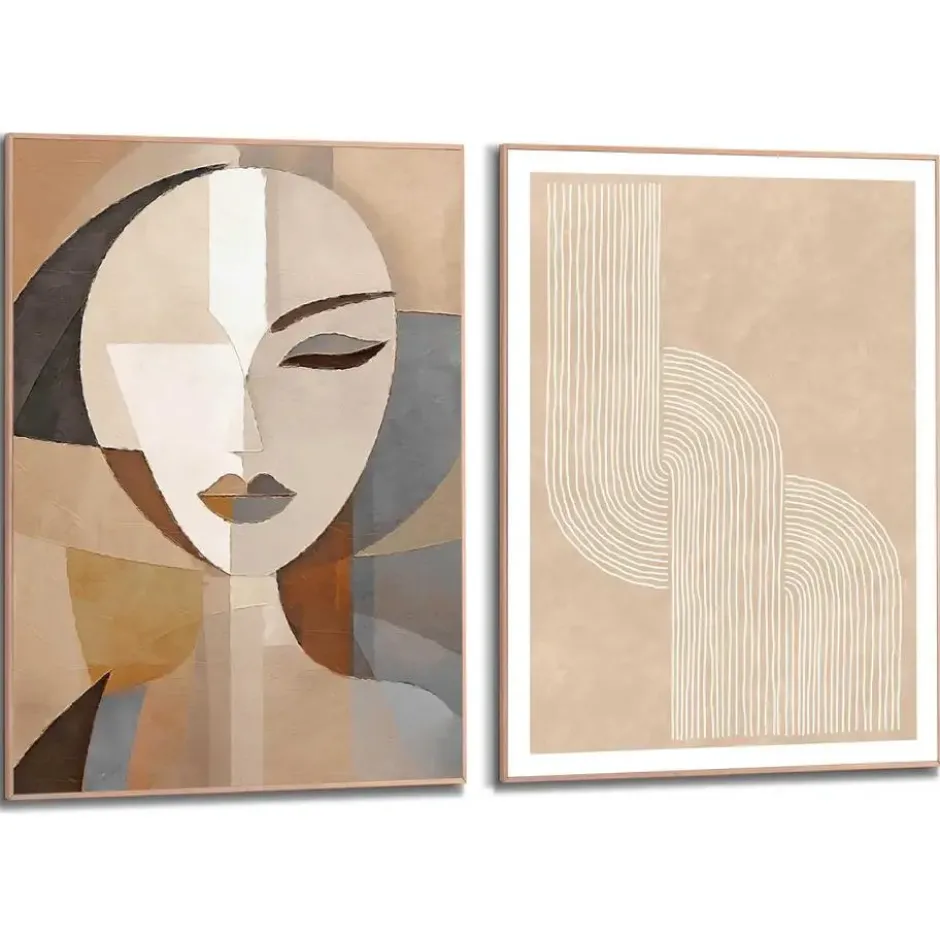 Set poster met lijst - Abstract portret