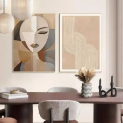 Set poster met lijst - Abstract portret