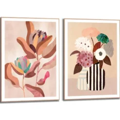 Set poster met lijst - Bloemen