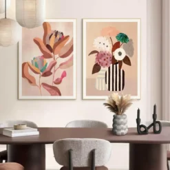 Set poster met lijst - Bloemen