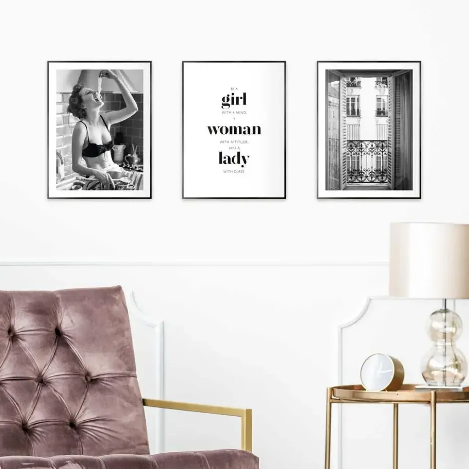 Set poster met lijst - Fashion Woman