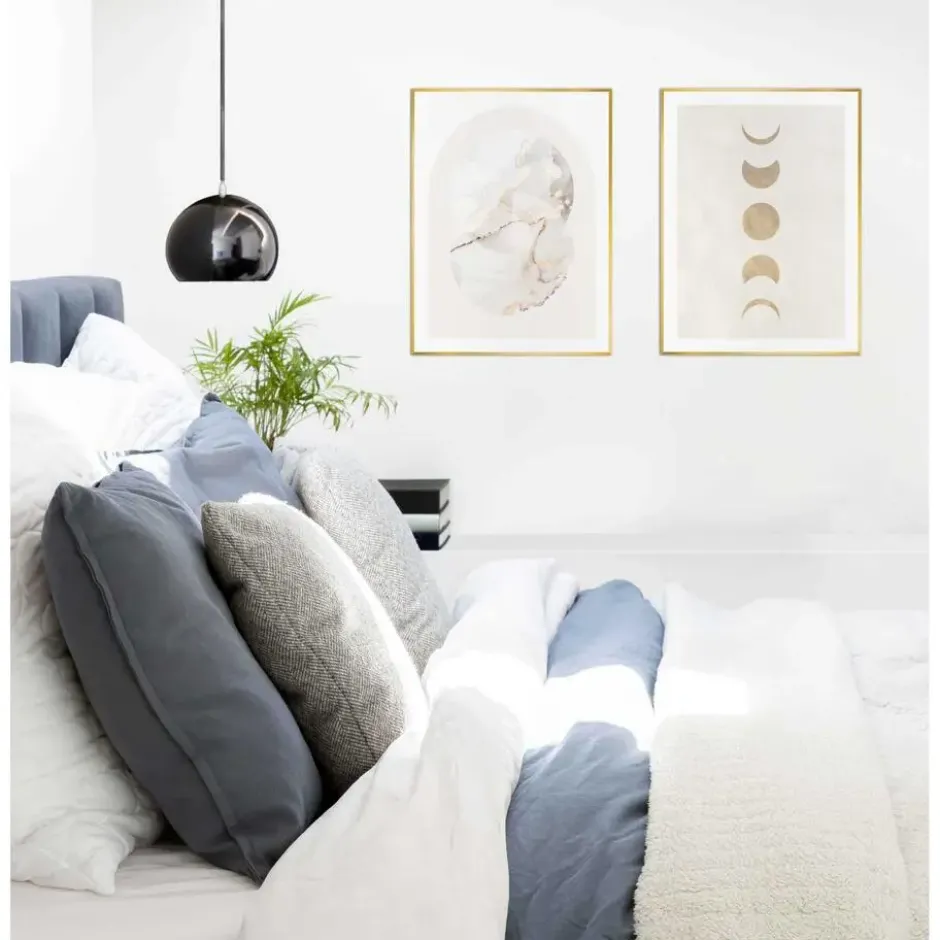 Set poster met lijst - Maan & Marmer