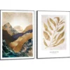 Set poster met lijst - Natuur met gouden twist