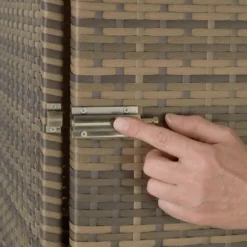 Set van 2 Aluminium Rotan Ligstoelen - Natuur - Inclusief Bijzettafel Hoes