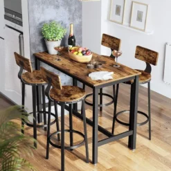 Set van 2 barkrukken - industrieel ontwerp - vintage bruin