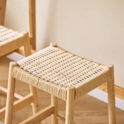 Set van 2 Barkrukken Massief Hout Scandinavisch