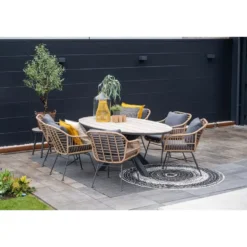 Set van 4 - Garden Impressions Margriet tuinstoel - Naturel