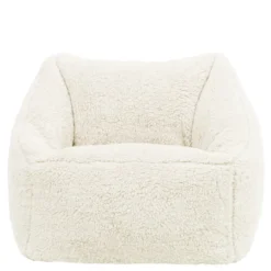Set van 2 icon Kindersitzakken Teddybeer - Fleece Zitzak - Crème