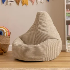 Set van 2 icon Kinderzitzakken Dalton - Corduroy Zitzak - Beige