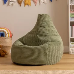 Set van 2 icon Kinderzitzakken Dalton - Corduroy Zitzak - Saliegroen