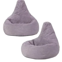 Set van 2 icon Kinderzitzakken Dalton - Corduroy Zitzak - Paars