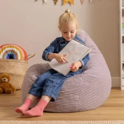 Set van 2 icon Kinderzitzakken Dalton - Corduroy Zitzak - Paars