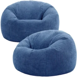 Set van 2 icon Zitzak Kingston - Corduroy Zitzak Volwassenen - Saliegroen