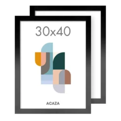 Set van 2 Madison Fotokaders - 30x40 cm - Foto Lijsten in MDF Hout - Zwart