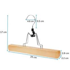 Set van 12 Massief Houten Broek hangers - met vilt Anti-Slip