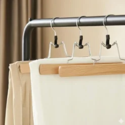 Set van 12 Massief Houten Broek hangers - met vilt Anti-Slip