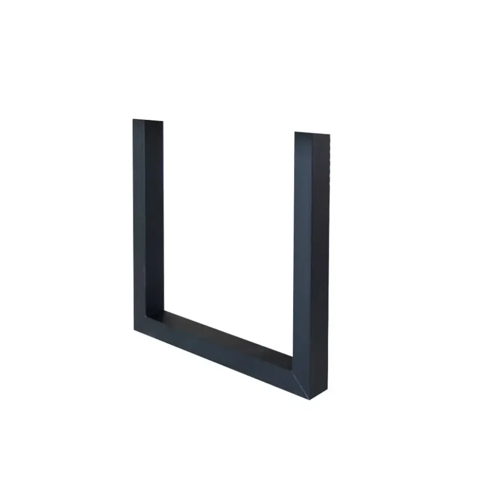 Set van 2 metalen tafelpoten U-frame zwart - 8x70x72 cm - Metaal - Zwart