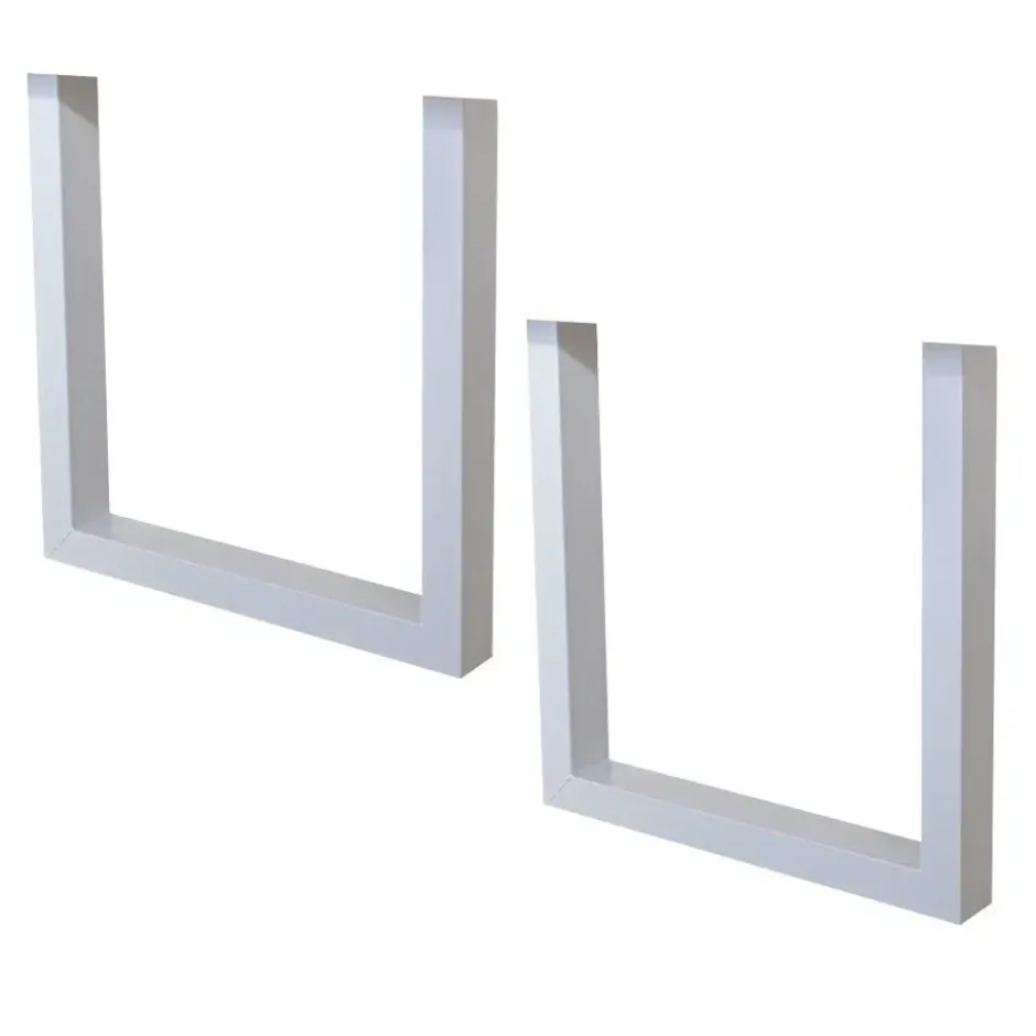 Set van 2 metalen tafelpoten U-frame wit - 8x70x72 cm - Metaal - Wit