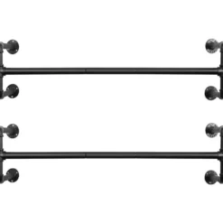 Set van 2 ophangrails - industriële look - zwart