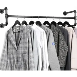 Set van 2 ophangrails - industriële look - zwart