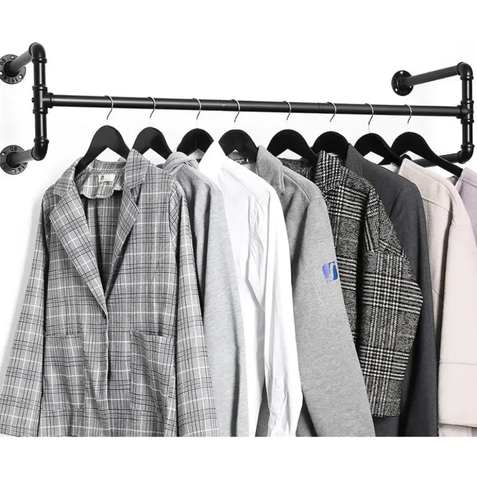 Set van 2 ophangrails - industriële look - zwart