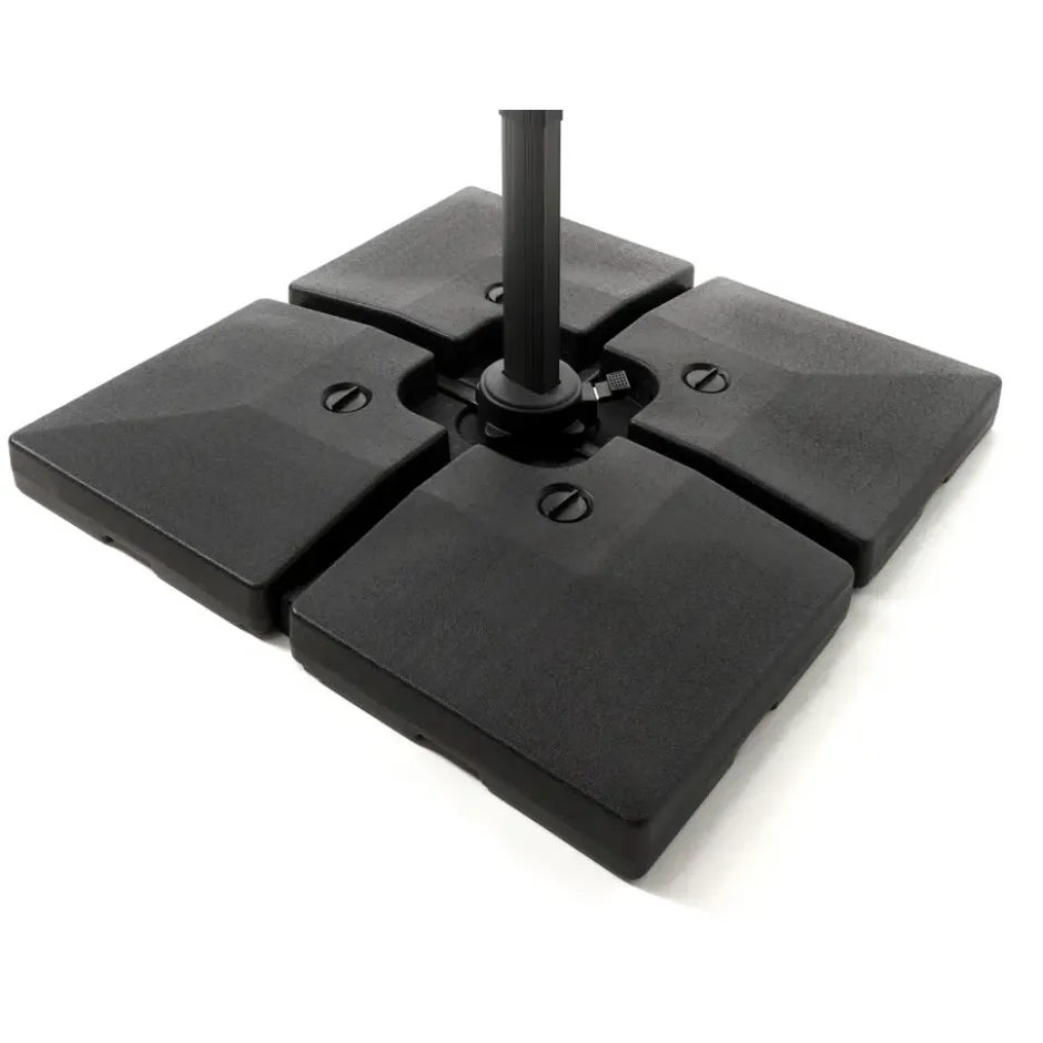 Set van 4 Parasoltegels (104 kg) - voor Parasol met Kruisvoet - Zwart