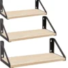 Set van 3 Wandplanken, Zwevende Boeken Planken- Licht bruin