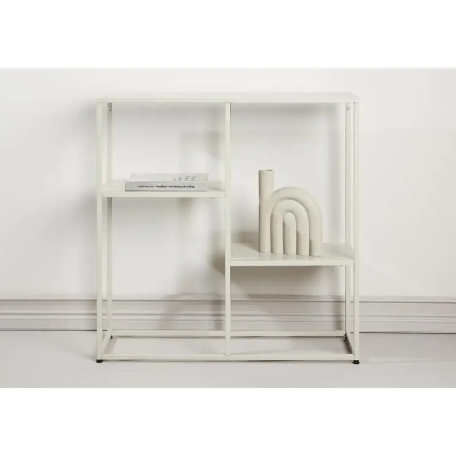 Sidetable Beige Metaal - 80x26x80cm - Staal