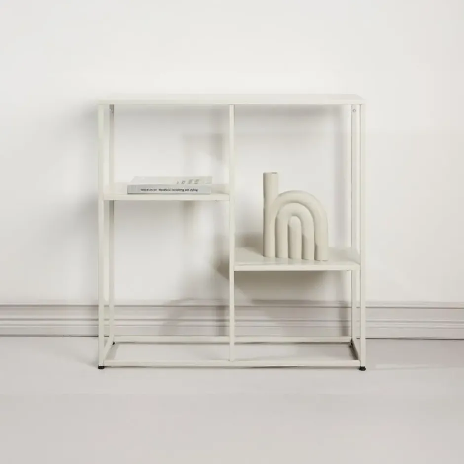 Sidetable Beige Metaal - 80x26x80cm - Staal