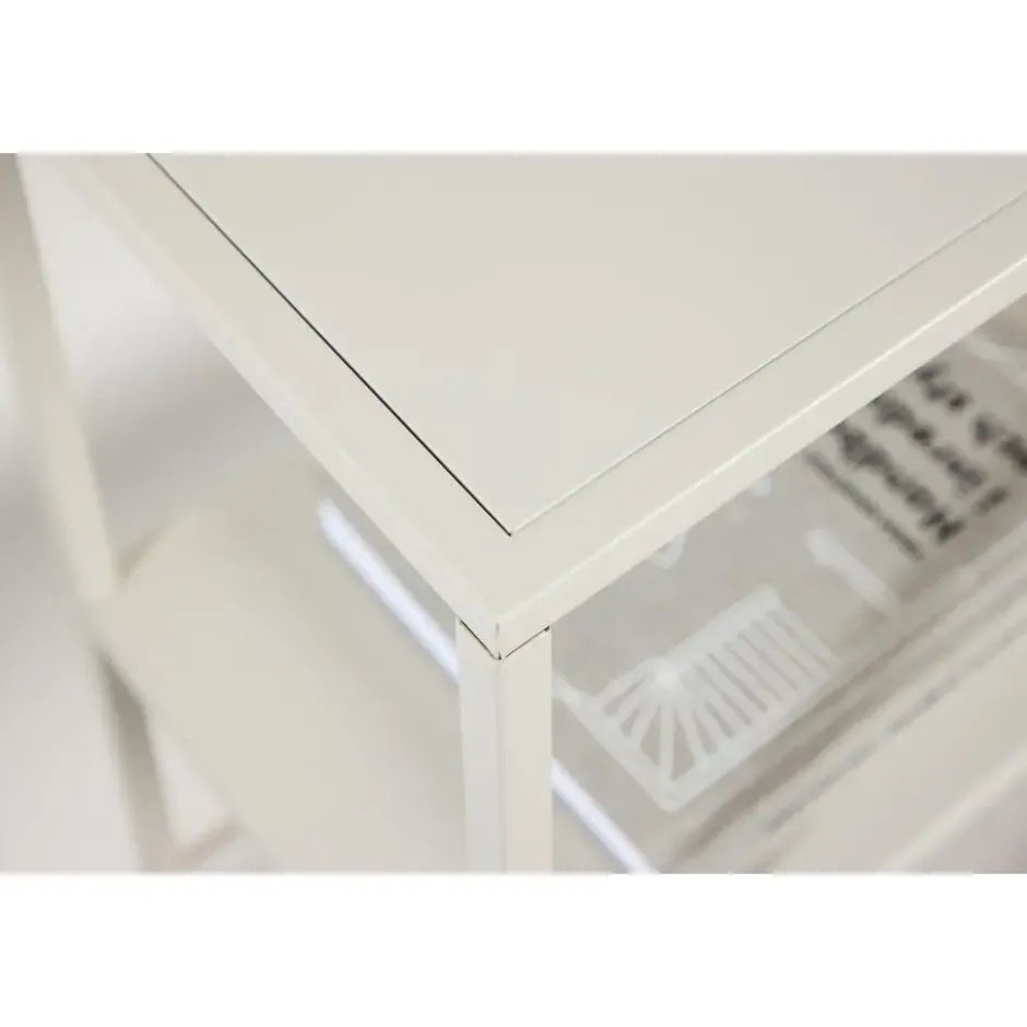 Sidetable Beige Metaal - 80x26x80cm - Staal