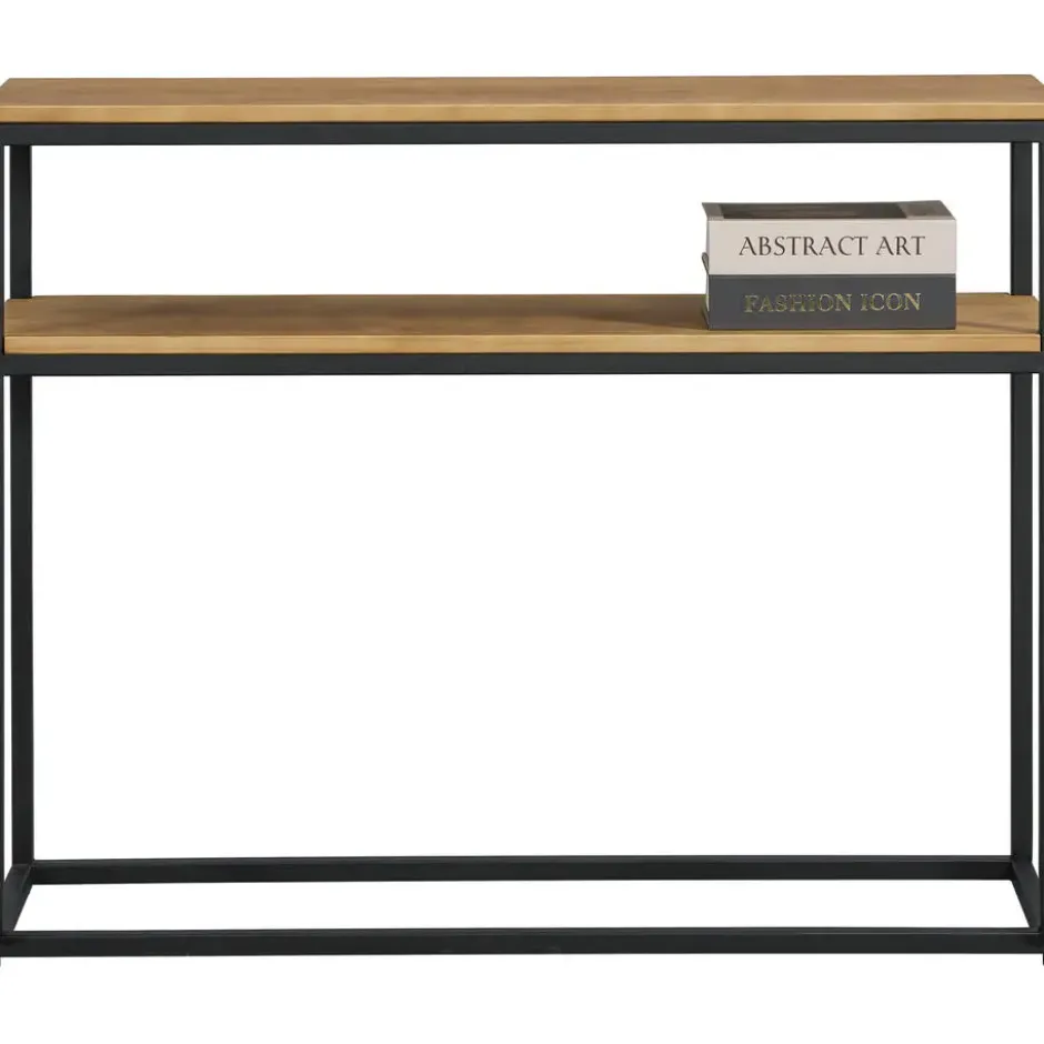 Sidetable Luuk naturel/zwart - 79x100x30 cm