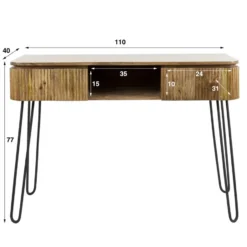 Sidetable Maria mangohout 2 lades - 40x110x77 cm - Mangohout - Bruin