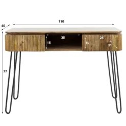 Sidetable Maria mangohout 2 lades - 40x110x77 cm - Mangohout - Bruin