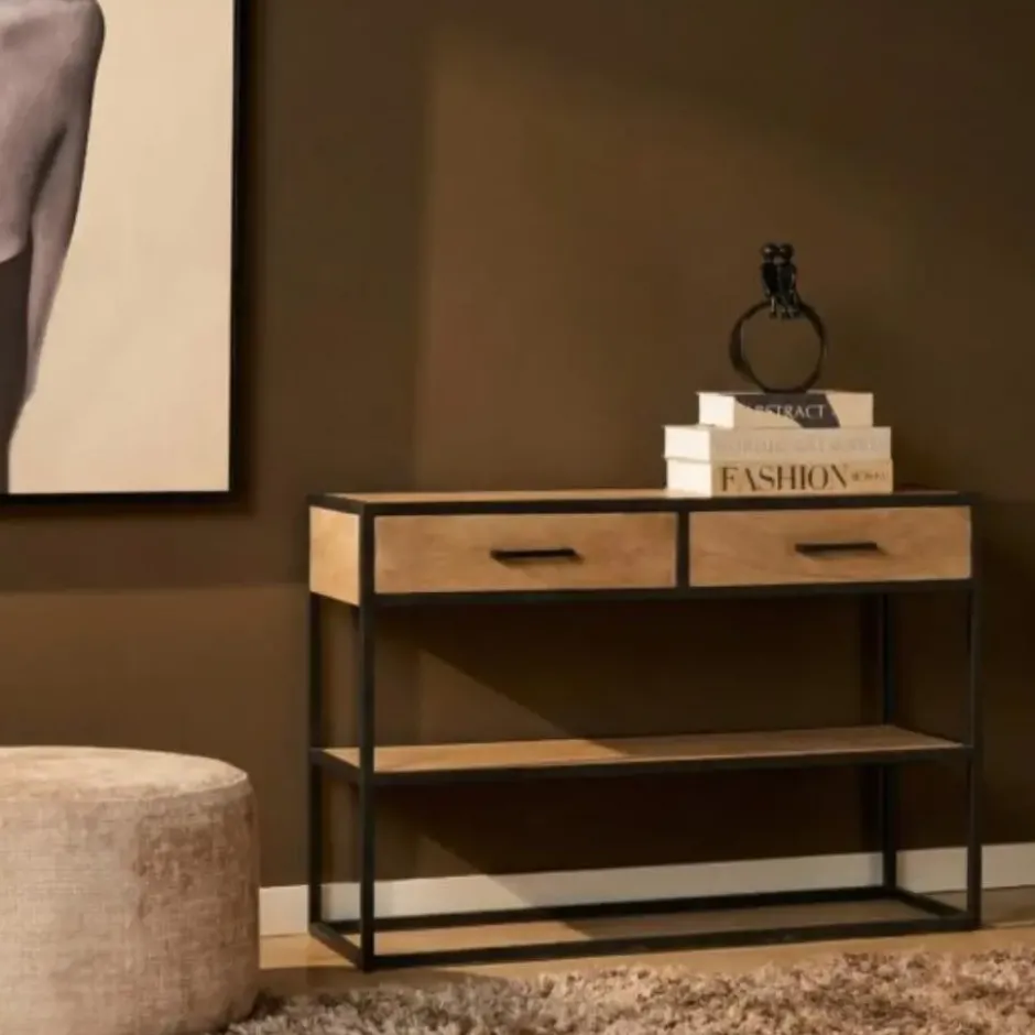Sidetable Naturel Hout - 120x35x76cm - Dakota