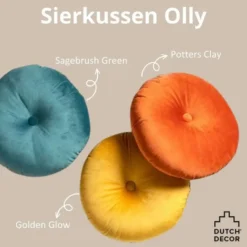 Sierkussen Olly - Potters Clay - Ø38 cm