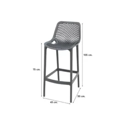 Siesta Air Barstoel 75cm - Donkergrijs