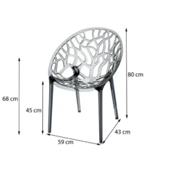 Siesta Crystal stapelbare stoel - Black Transparant