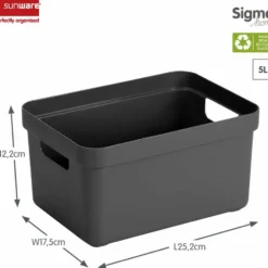 Sigma home opbergbox 5L antraciet