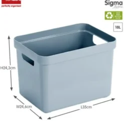 Sigma home opbergbox 18L blauw